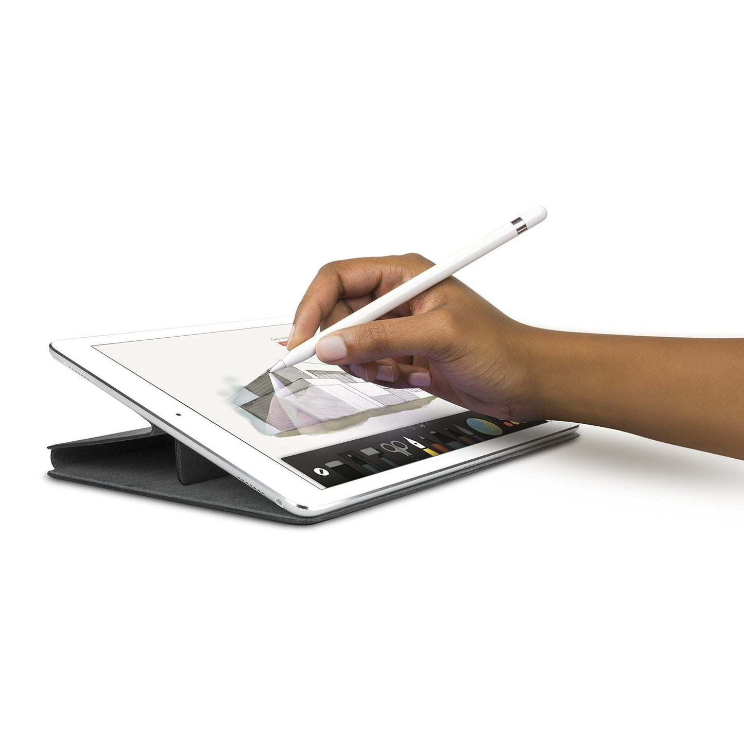 Twelve South SurfacePad for iPad Pro 9.7"| Ultra-slim luxury leather cover + display stand (black)