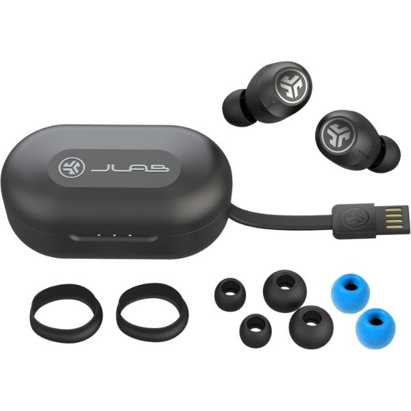 JLab JBuds Air ANC Bluetooth Earbuds, Active Noise Cancelling Earphones, Wireless Headphones with IP55 Sweat Resistance and Custom EQ3 Sound, In Ear Buds with Microphone and USB Charging Case