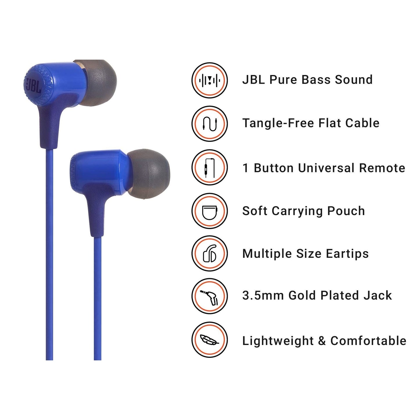 JBL Harman E15 In-Ear Headphone - Blue