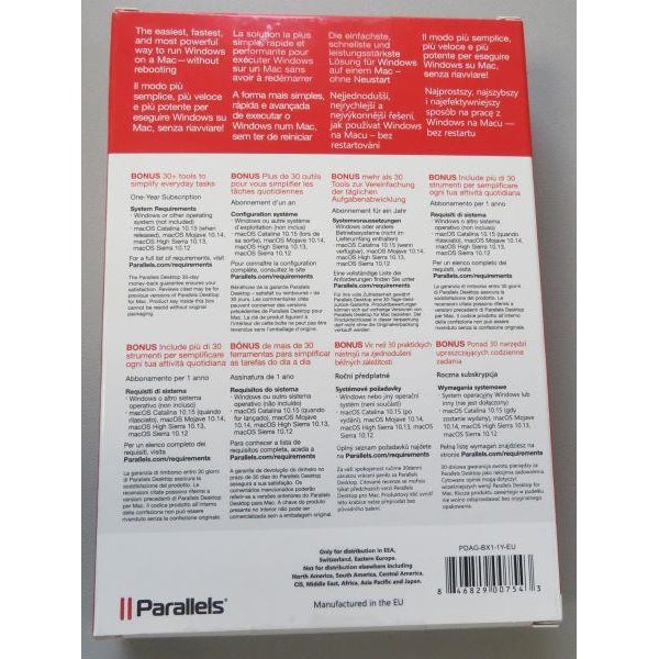 Parallels Desktop® 15 for Mac Standard Edition Box