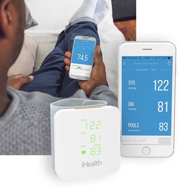 iHealth Ease Wireless Blood Pressure Wrist Blood Pressure Monitor, White