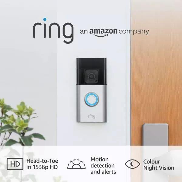 Ring Battery Video Doorbell Plus | DIY Wireless Video Doorbell Camera with 1536p HD Video, Head-To-Toe View, Quick Release Battery Pack | Easy to install (5min)