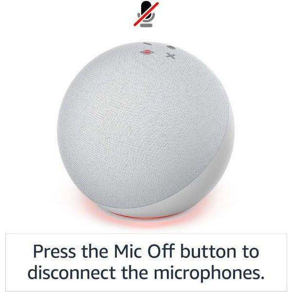Echo (4th generation) | Premium sound Wi-Fi and Bluetooth smart speaker with smart home hub and Alexa | Glacier White