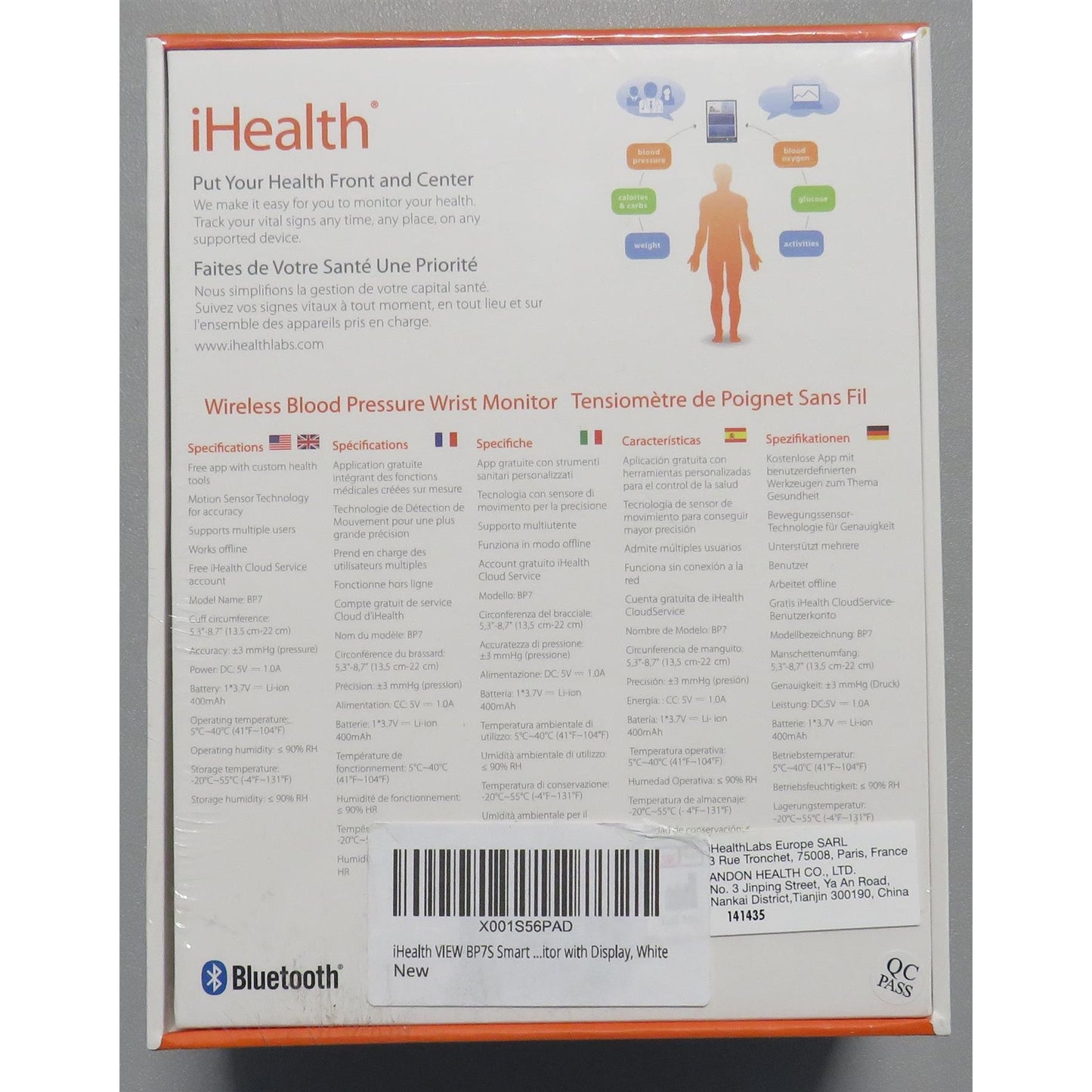 iHealth Ease Wireless Blood Pressure Wrist Blood Pressure Monitor, White