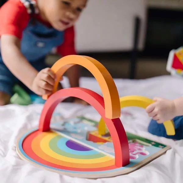 Melissa & Doug Blue's Clues & You! Wooden Rainbow Stacking Puzzle