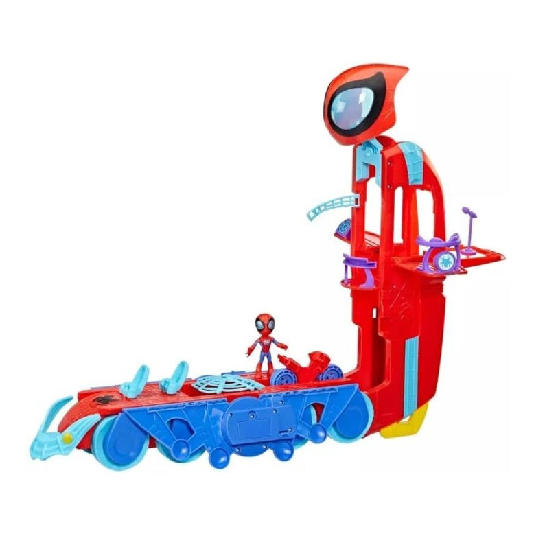 SPIDEY AND HIS AMAZING FRIENDS F37215S1 Marvel Spider Crawl-R 2-in-1 Headquarters Playset, Preschool Toy for Age 3 and Up, 61-cm Tall