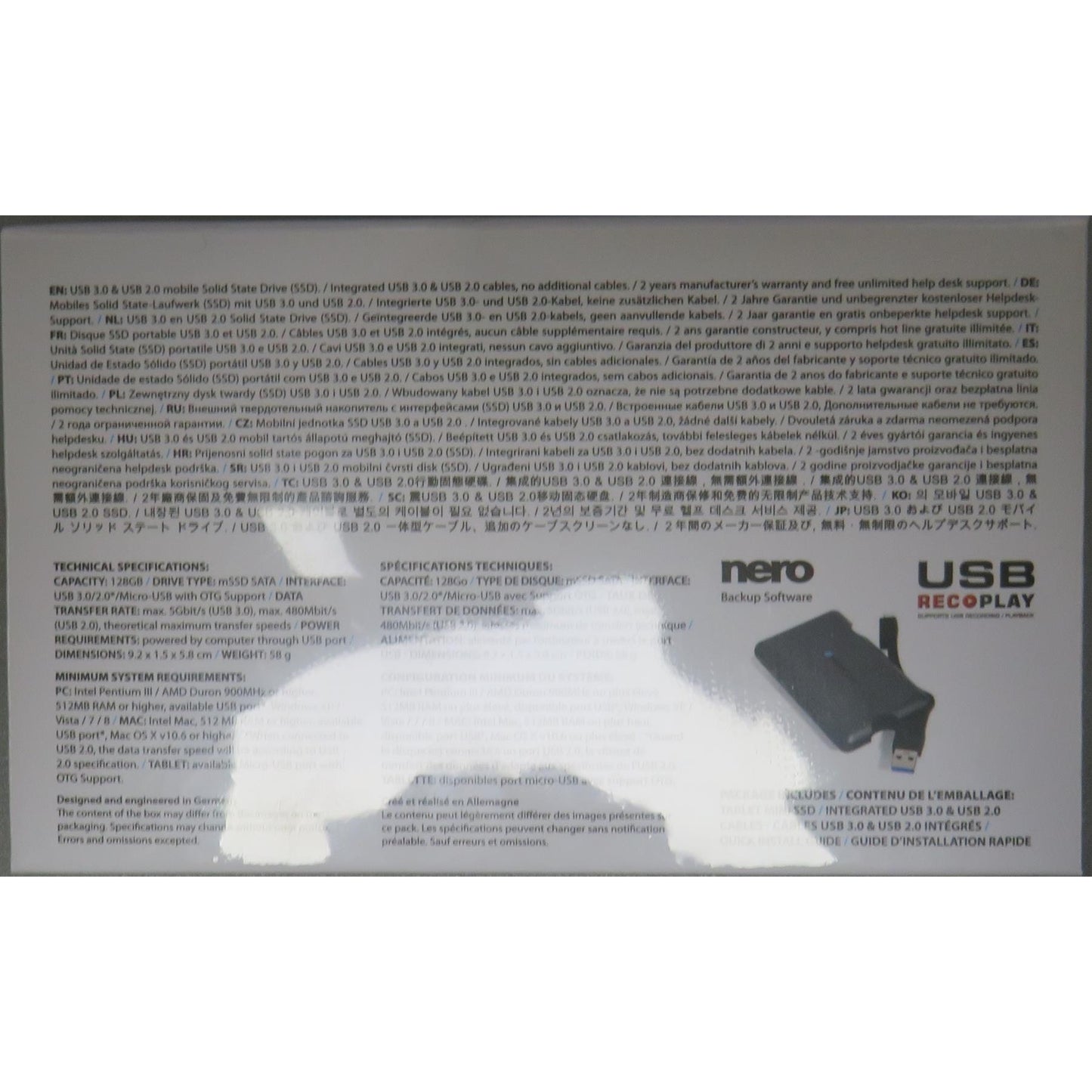 Freecom 56346 128 GB Tablet Mini Solid State Drive with USB 3.0 and 2.0