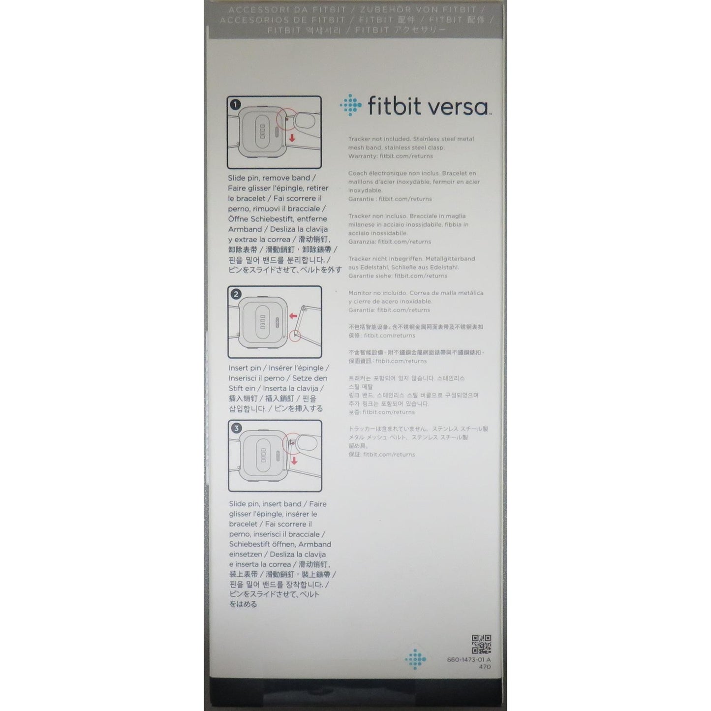 Fitbit Versa Metal Mesh Band - Black