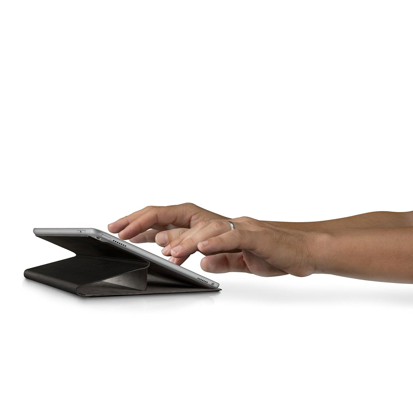 Twelve South SurfacePad for iPad Pro 9.7"| Ultra-slim luxury leather cover + display stand (black)