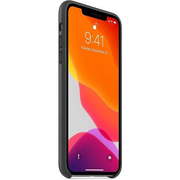Apple iPhone 11 Pro Max Black Leather Case - Slim Fit, Wireless Charging Compatible