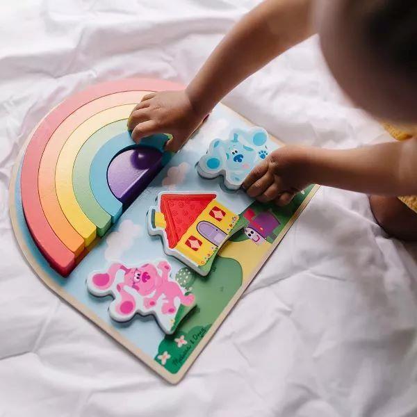 Melissa & Doug Blue's Clues & You! Wooden Rainbow Stacking Puzzle