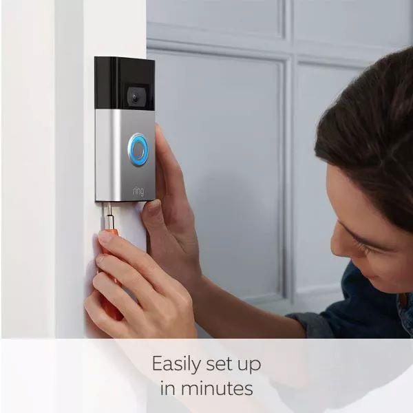Ring Battery Video Doorbell Pro by Amazon | Wireless Video Doorbell Security Camera with Head-To-Toe View, 3D Motion Detection, Colour Night Vision, Wifi, 30-day free trial of Ring Protect