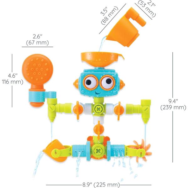 Infantino - Sensory Plug & Play - Plumber Bath Toy - Exploration and Learning - Cause and Effect - 16 Pieces - Bath Toy - Sensory Toy - Easy to Store-Multicolour -Babygift - From 10 months to 3 years