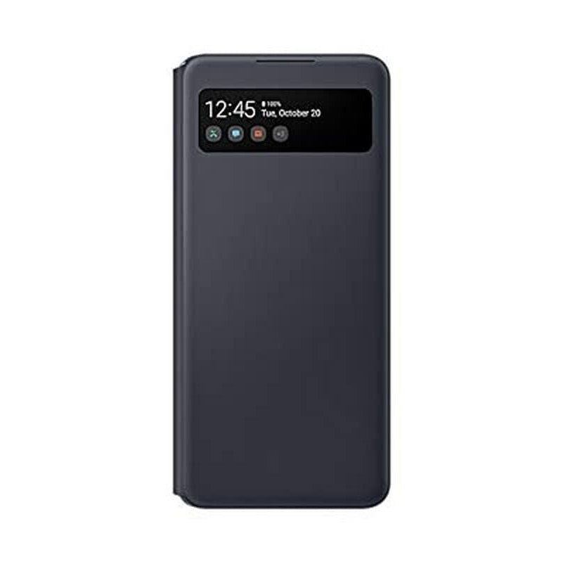 Samsung Galaxy A42 5G S View Wallet Cover, Smart Sensor, Hidden Pockets, Full Protection, Sleek Design, Black