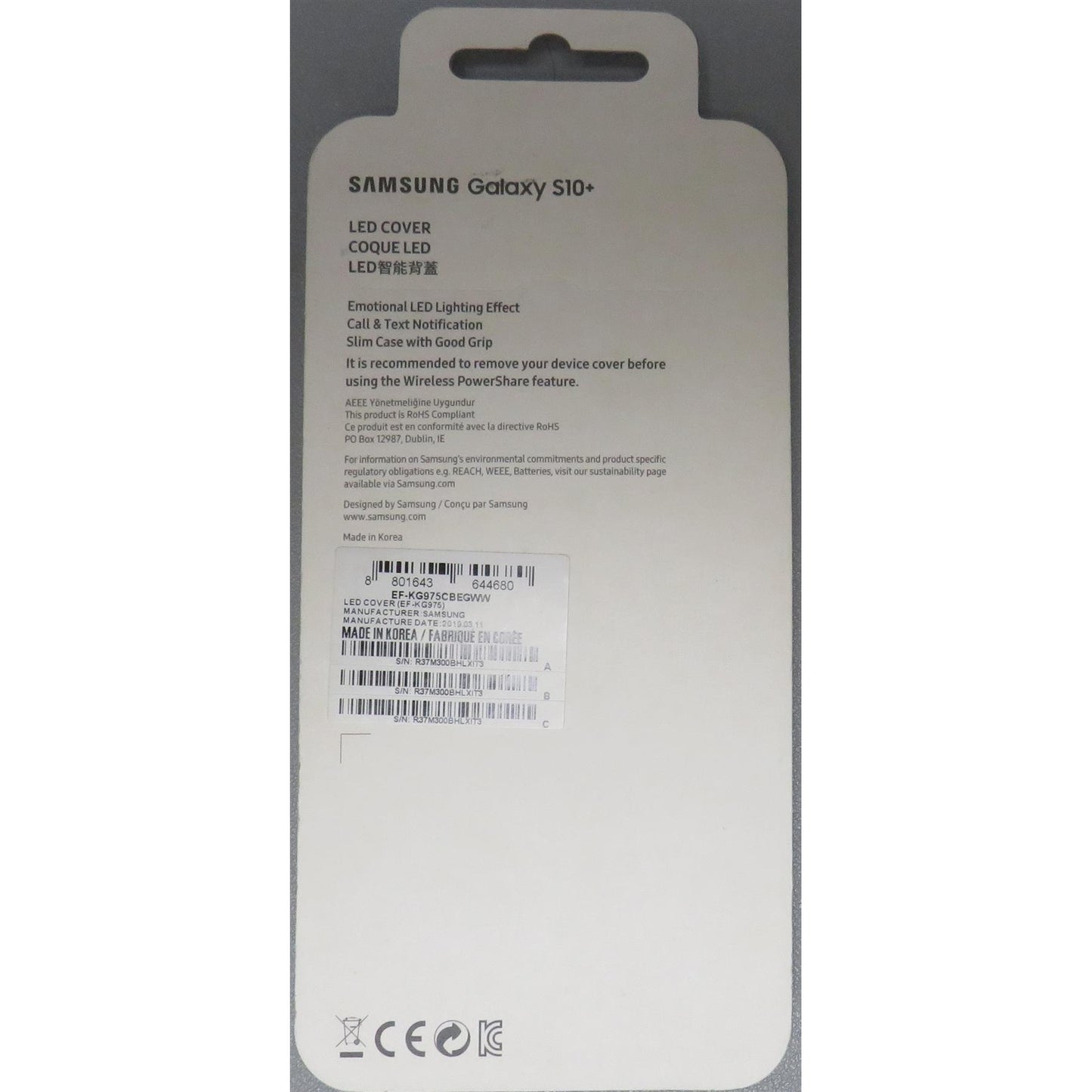 Samsung Galaxy S10+ LED Cover – Official Samsung Galaxy S10+ Case/Protective Case with LED Display and Light Show – Black