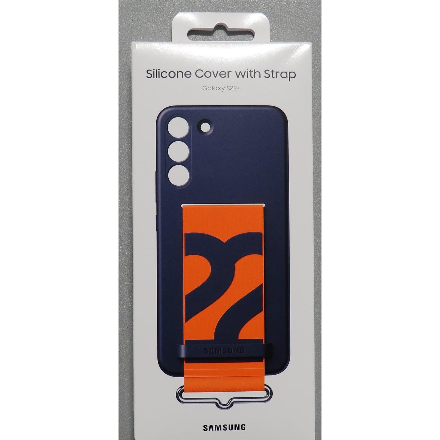 Samsung Official S22+ Silicone Cover with Strap Navy