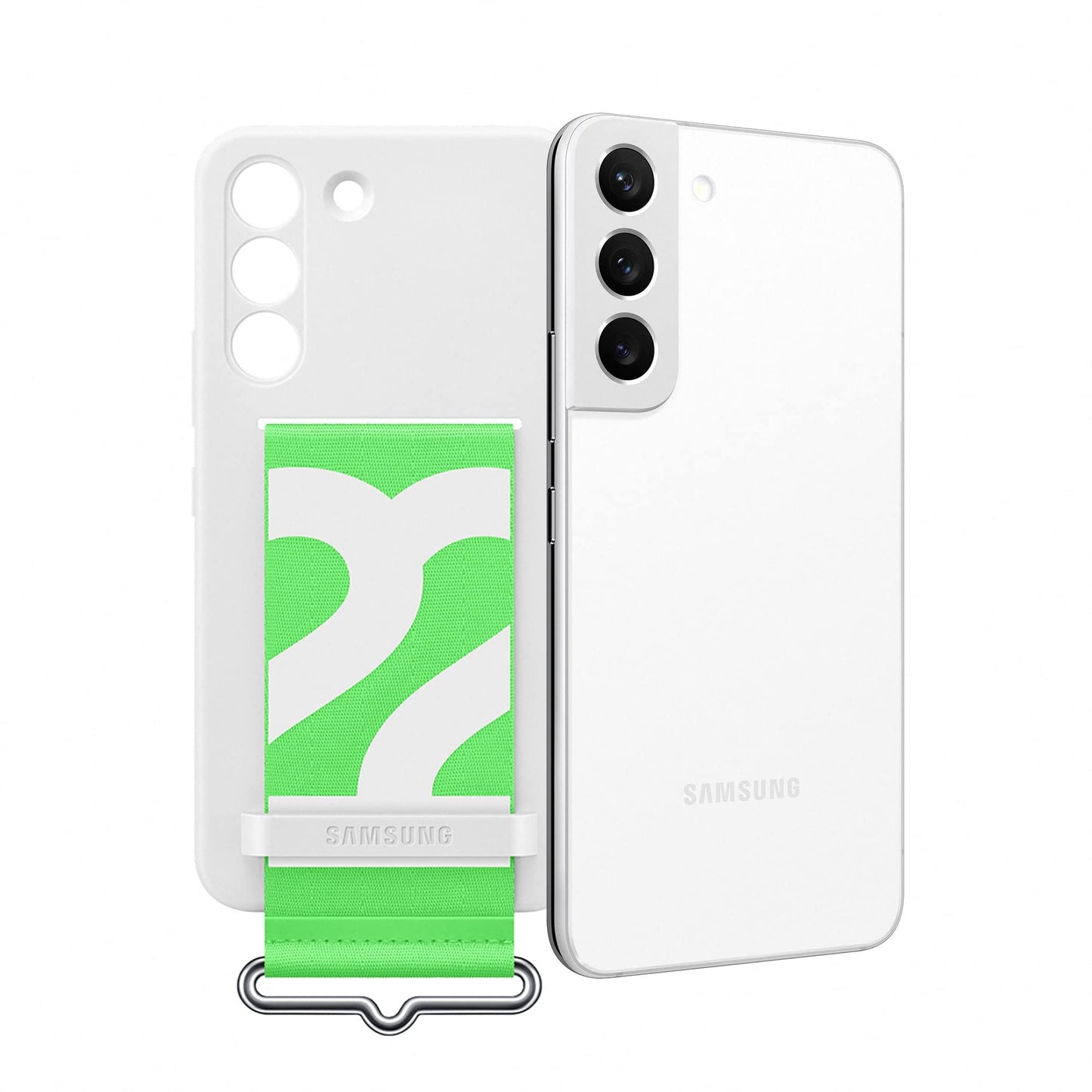 Samsung Official S22 Silicone Cover with Strap White