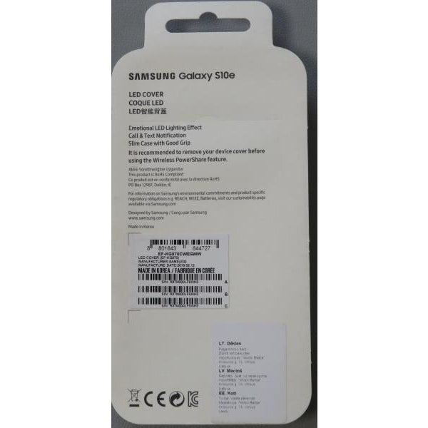 Samsung Galaxy S10e LED Cover – Official Samsung Galaxy S10e Case/Protective Case with LED Display and Light Show – White