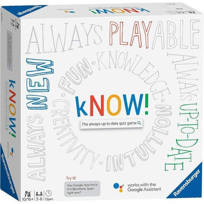Ravensburger kNOW! Interactive Quiz Game Powered by Google Assistant for Adults and Kids, 3 to 6 palyers, Age 10 Years and Up - English Edition