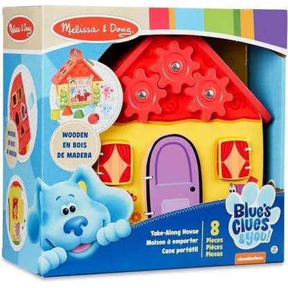 Melissa & Doug Blue's Clues & You! Wooden Take-Along House Shape Sorter Activity Play Set
