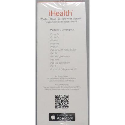 iHealth Ease Wireless Blood Pressure Wrist Blood Pressure Monitor, White