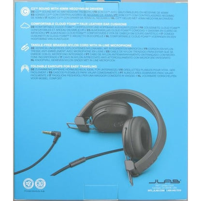 JLab Studio Headphones Wired with C3 Crystal Clear Clarity Sound, Ultra-Plush Faux Leather and Cloud Foam Cushions, On-Ear Wired Headphones, Black