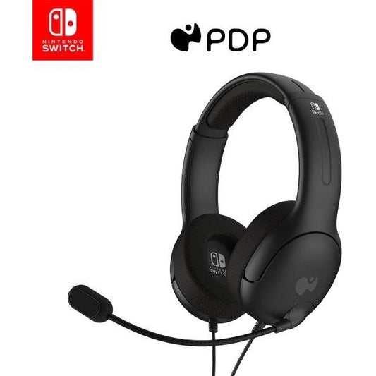 PDP Gaming LVL40 Stereo Headset with Mic for Nintendo Switch - PC, iPad, Mac, Laptop Compatible - Noise Cancelling Microphone, Lightweight, Soft Comfort On Ear Headphones, 3.5 mm Jack - Black