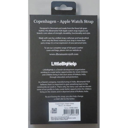 Dbramante 38 mm Copenhagen Watch Strap for Apple - Silver/Black