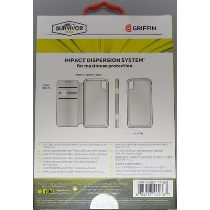 Griffin TA43989 Survivor Clear Wallet Case Cover for iPhone X - Black/Clear,TA43989