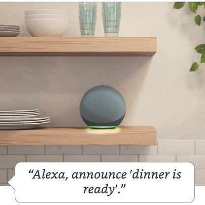 Echo (4th generation) | Premium sound Wi-Fi and Bluetooth smart speaker with smart home hub and Alexa | Glacier White