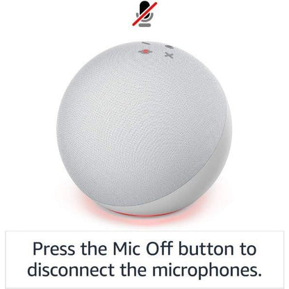 Echo (4th generation) | Premium sound Wi-Fi and Bluetooth smart speaker with smart home hub and Alexa | Glacier White