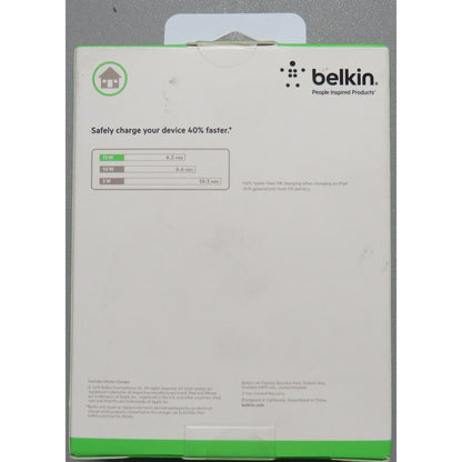 Belkin Boost UP Universal 3-Pin USB Home Charger 12W 2.4AMP - White