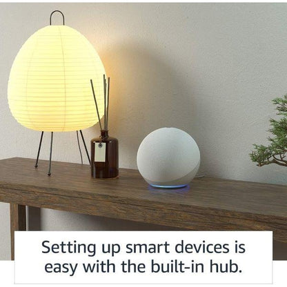 Echo (4th generation) | Premium sound Wi-Fi and Bluetooth smart speaker with smart home hub and Alexa | Glacier White