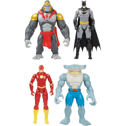 DC Comics, Batman vs. Gorilla Grodd 4-Pack, 30-cm Action Figures (Batman, The Flash, Gorilla Grodd, King Shark), Kids' Toys for Boys and Girls Aged 3 and Up