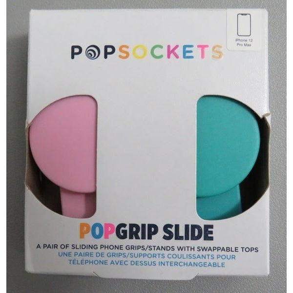 Apple iPhone 12 Pro Max Popsockets Popgrip Slide Twin Pack - Pink/Teal