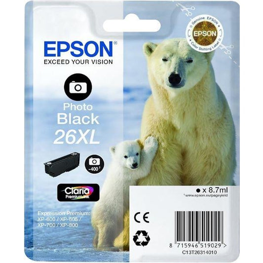 Epson 26XL - XL size - photo black - original - ink cartridge