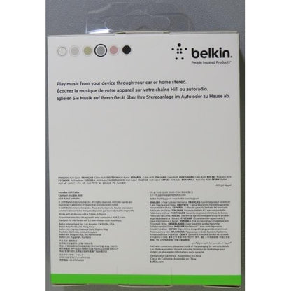 Belkin Premium 3.5 mm Braided Tangle Free Aux Cable with Aluminuim Connectors - Grey