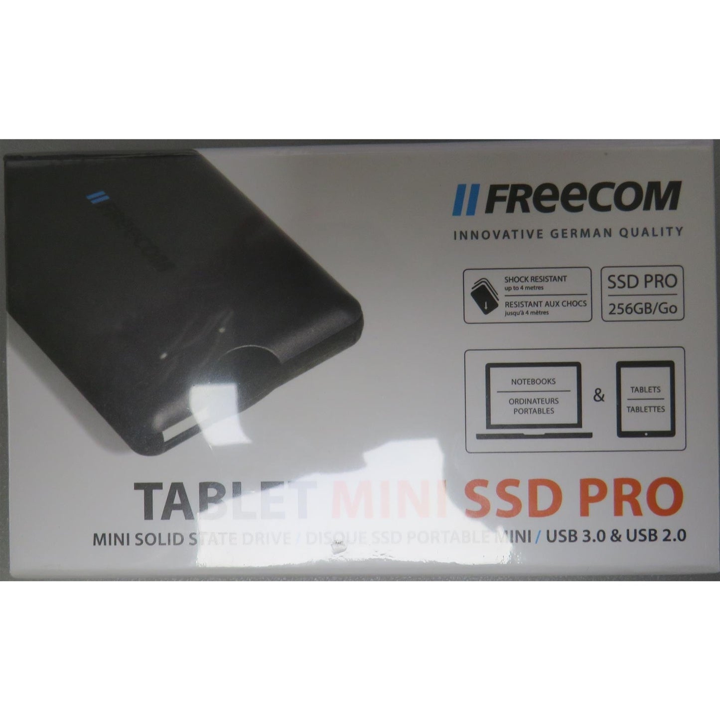 Freecom Tablet Mini SSD - 256 GB - Black - External SSD - USB 3.0 SSD - SSD External - for Windows & Mac OS X & Smartphone & Tablet - Portable Drive - USB-C - External Flash drive