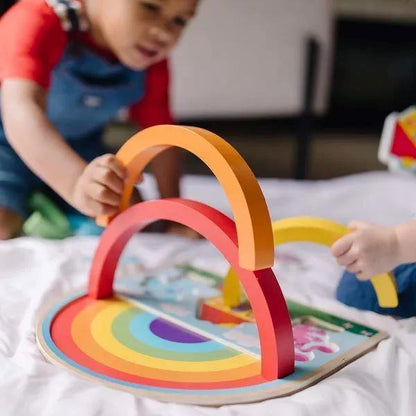 Melissa & Doug Blue's Clues & You! Wooden Rainbow Stacking Puzzle