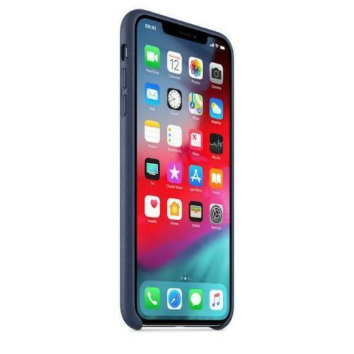 Apple Leather Case (For iPhone XS Max) - Midnight Blue