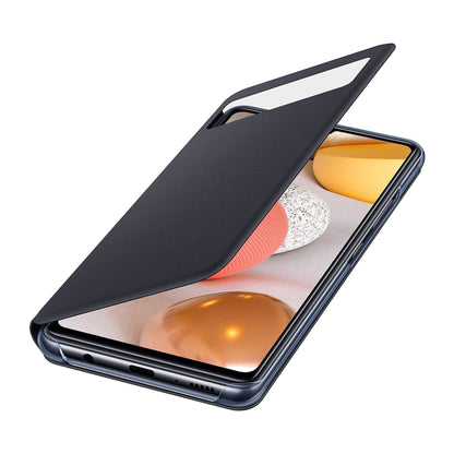 Samsung Galaxy A42 5G S View Wallet Cover, Smart Sensor, Hidden Pockets, Full Protection, Sleek Design, Black