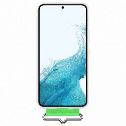Samsung Official S22 Silicone Cover with Strap White