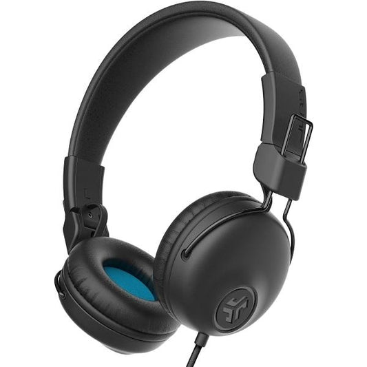 JLab Studio Headphones Wired with C3 Crystal Clear Clarity Sound, Ultra-Plush Faux Leather and Cloud Foam Cushions, On-Ear Wired Headphones, Black