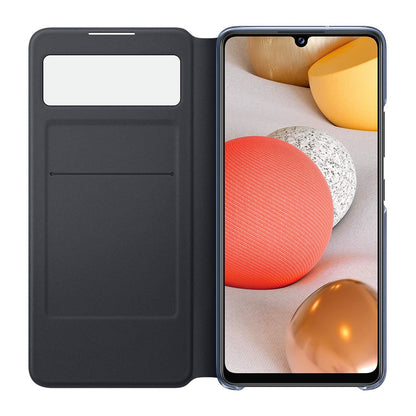 Samsung Galaxy A42 5G S View Wallet Cover, Smart Sensor, Hidden Pockets, Full Protection, Sleek Design, Black