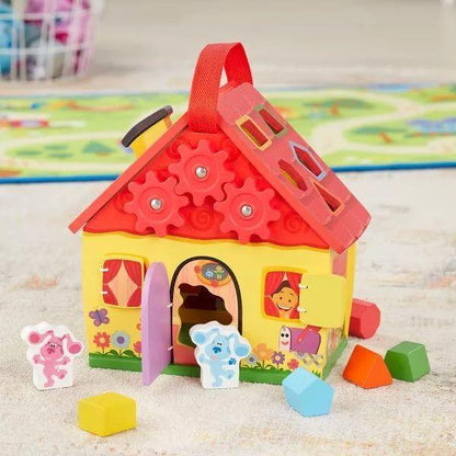 Melissa & Doug Blue's Clues & You! Wooden Take-Along House Shape Sorter Activity Play Set