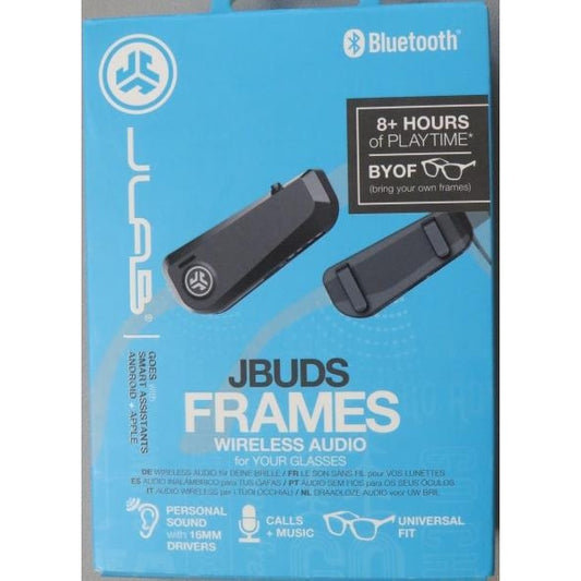 JLab JBuds Frames Wireless Open-Ear Audio for Your Glasses - 8-hour Bluetooth Playtime, Universal Hook Fits Most Glasses or Sunglasses Frames, With Smart Assistant for Music + Calls + Volume Control