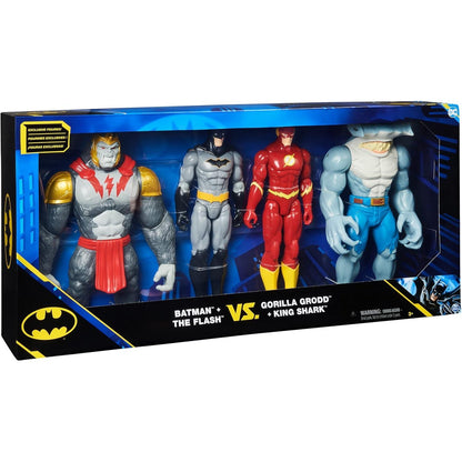DC Comics, Batman vs. Gorilla Grodd 4-Pack, 30-cm Action Figures (Batman, The Flash, Gorilla Grodd, King Shark), Kids' Toys for Boys and Girls Aged 3 and Up