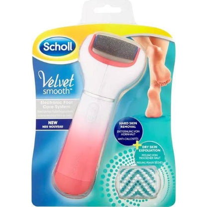 Scholl Electric File Hardness Feet Velvet Smooth with Exfoliating Head, Pink